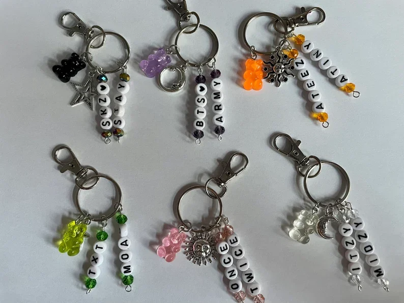 Kpop Bead Dangle Keychains