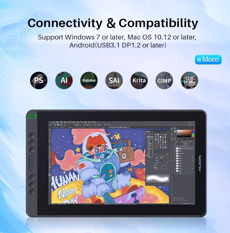 z13 interaktiver LCD-Stift-Touch-Display, digitaler Grafik-Zeichentablett-Monitor mit Stift