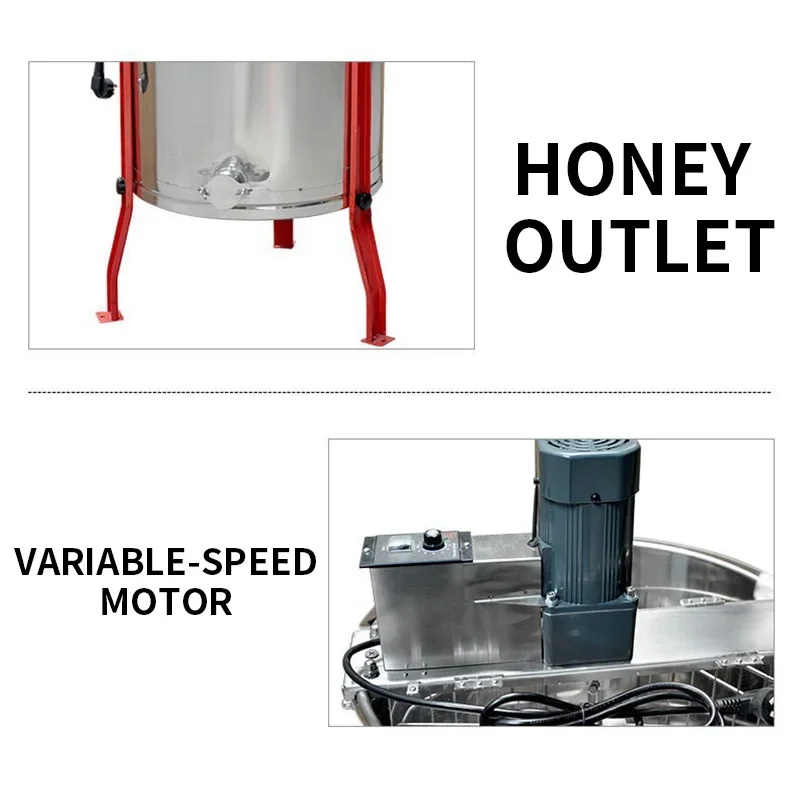 220V/110V Electric Honey Extractor, 304 Stainless Steel 4-Frame Honey Separator, Honey Centrifuge for Beekeeping (Customized)