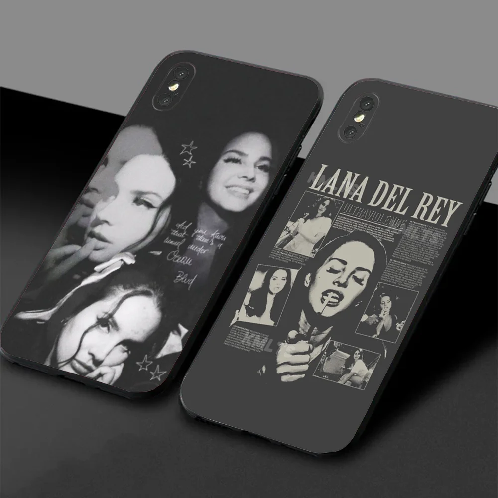 Singer Phone Case For Samsung S24,23,22,30,21,10,9,Ultra,Plus,Lite,FE,5G L-Lana D-Del R-Rey Black Soft Case