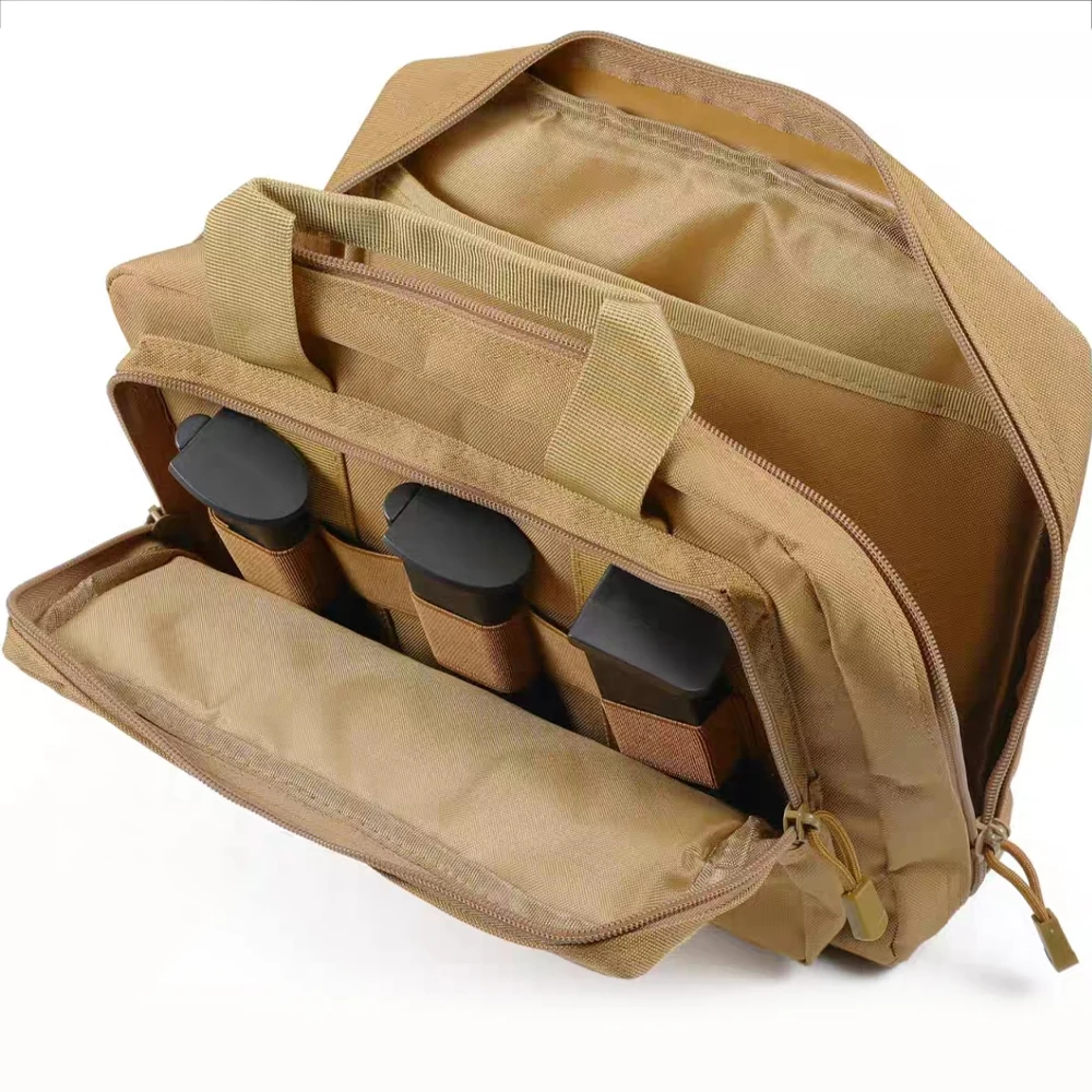 

Pistol Gun Bag Double Layer Pistol Duffle Bag Gun Protection Pouch Dual Handgun Range Case Outdoor Hunting Shooting Range Bag