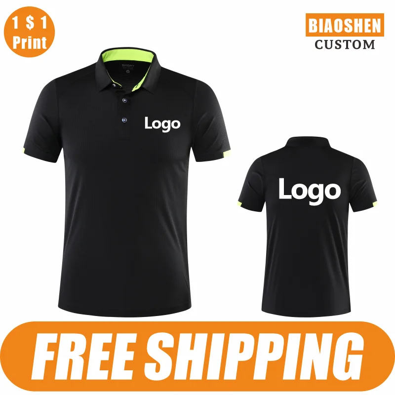 

BiaoShen Quick-Drying Sports Polo Shirt Custom Logo Print Embroidery Design Company Group Brand 8 Colors Breathable Tops 2023