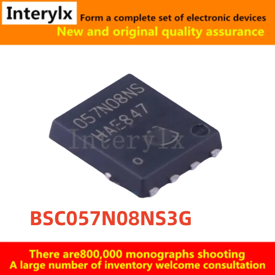 10Pcs/Lot Original Imported BSC057N08NS3G BSC057N08 05708 Encapsulated PG-TDSON-8 Field Effect Transistor (MOSFET)