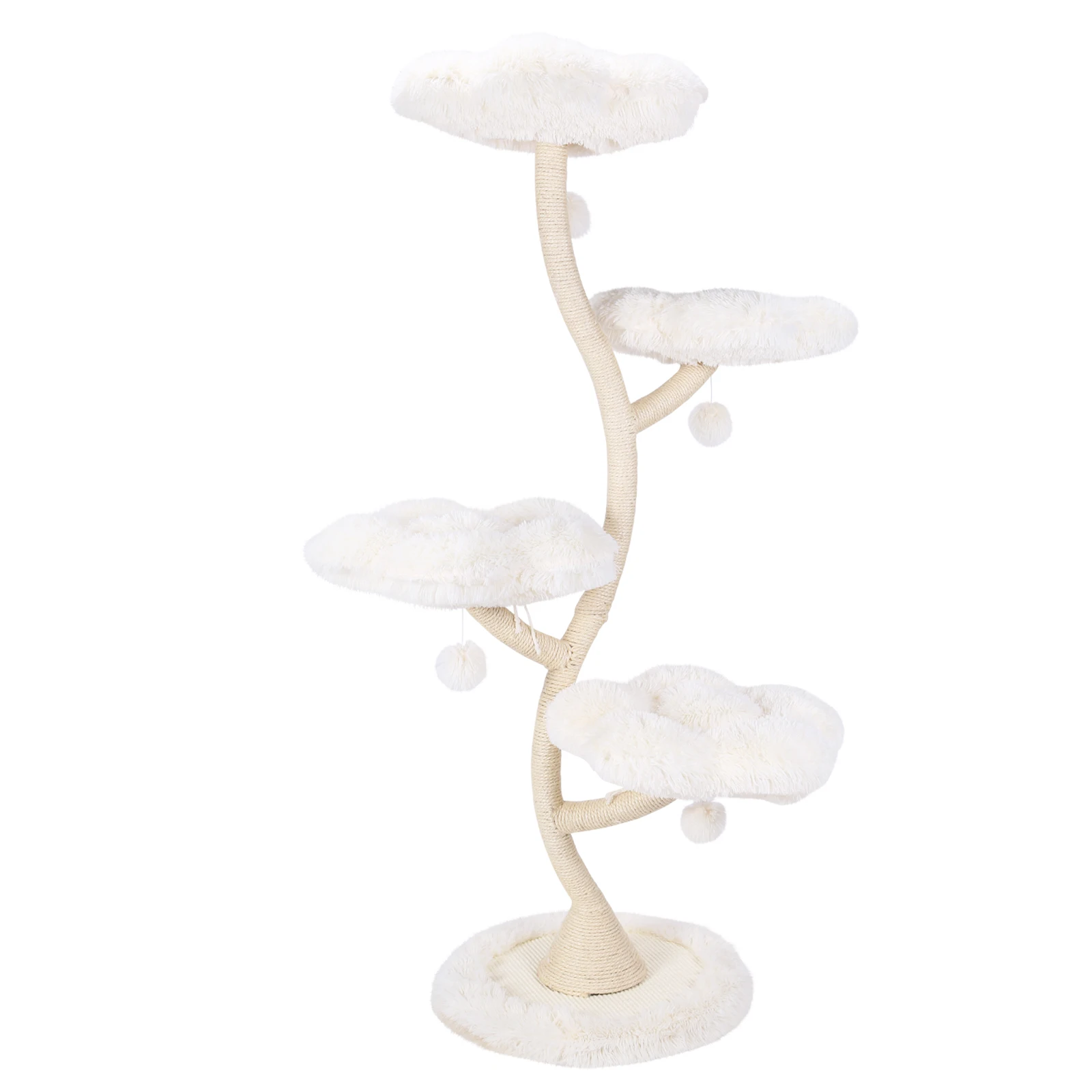 

Игровой комплекс для кошек 70.07 дюймов: когтеточка-дерево с платформой-лежанкой, сизалевыми столбиками и игрушечными мячиками для котят, живущих в помещении