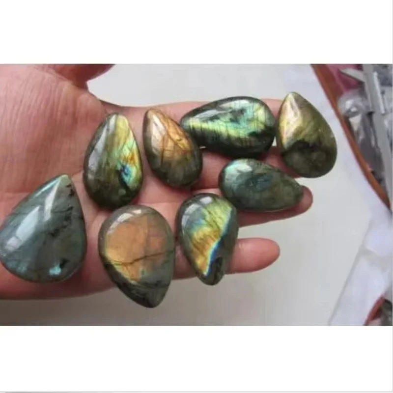 8PCS Natural  Labradorite Teardrop Crystals and Stones Healing Gemstones Minerals Quartz Spiritual Meditation Chakra