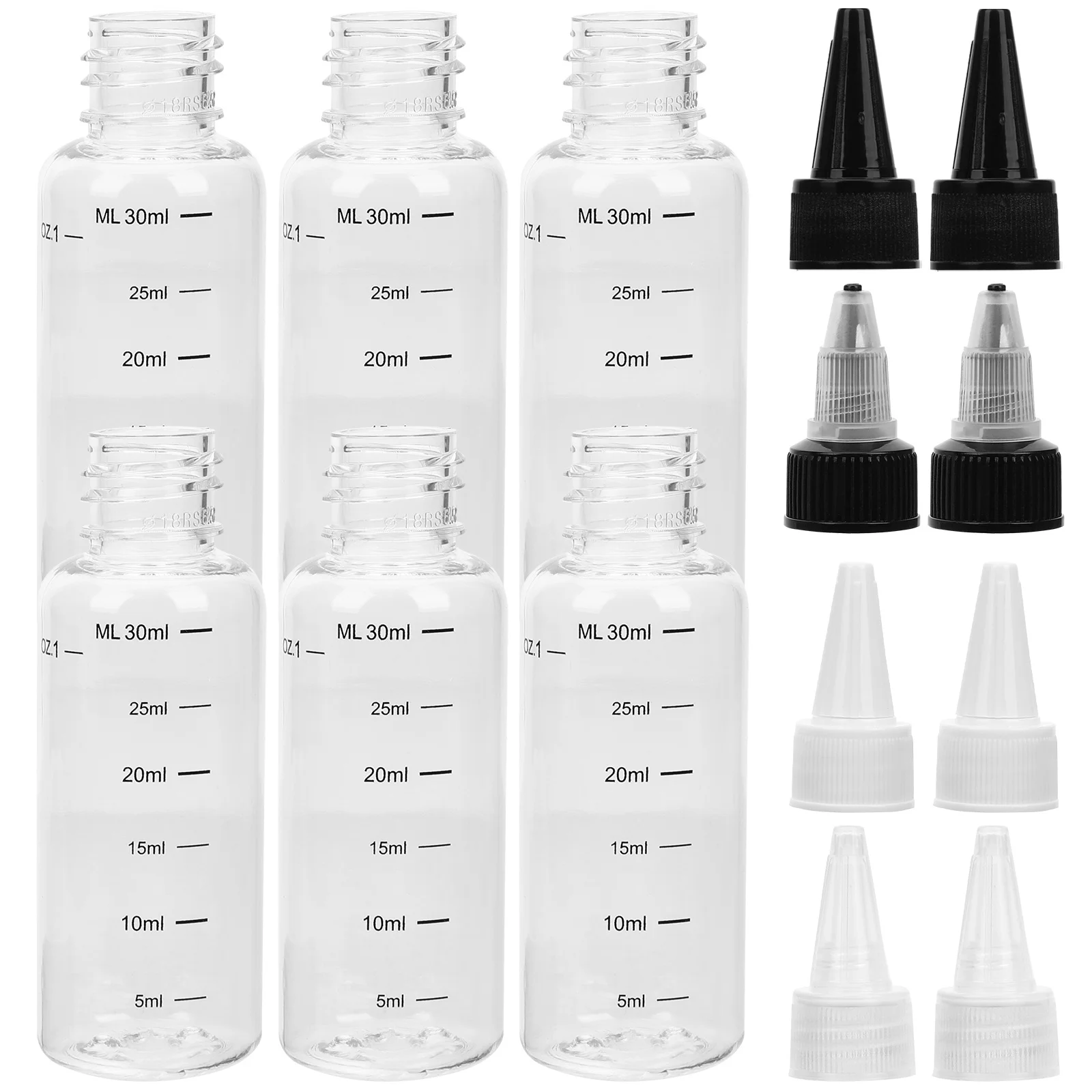 

8Pcs Clear Scale Squeeze Bottles Refillable Plastic Essential Oil Storage Dispensing Small Leak-Proof Bottles for DIY