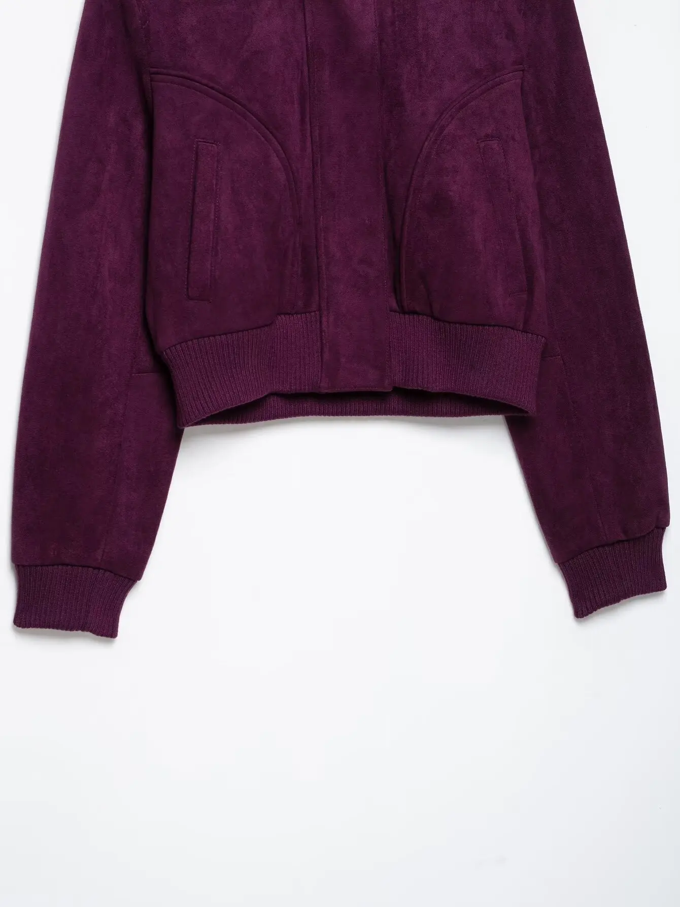 KONDALA Damen Vintage Kunstwildleder Kurze Jacke Schicke Gerippte Stehkragen-Reißverschlussjacke 2026 Herbst Winter Streetwear Freizeitjacke – Detail 6