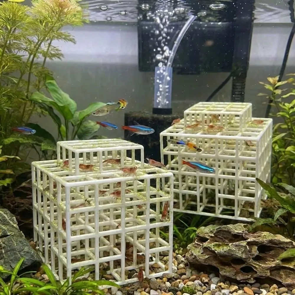 3D Printed Aquarium Cave Ornament Grid Multi-level Natural Look Fish Tank Hideout Hollowed-out Design Multi-level Structure