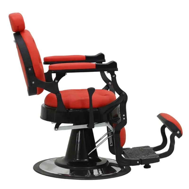 

Classic hydraulic pump barbershop chair heavy men barber chairs red reclinable hair salon beauty hairdressing chair