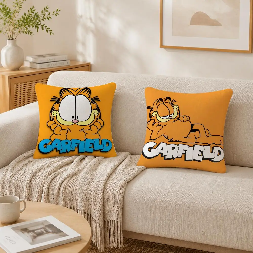 Cute Anime G-GarfieldS-s Cat Cushion Cover Plush Decorative Pillow Case With Hidden Zipper Cutecore Room Decor For Home