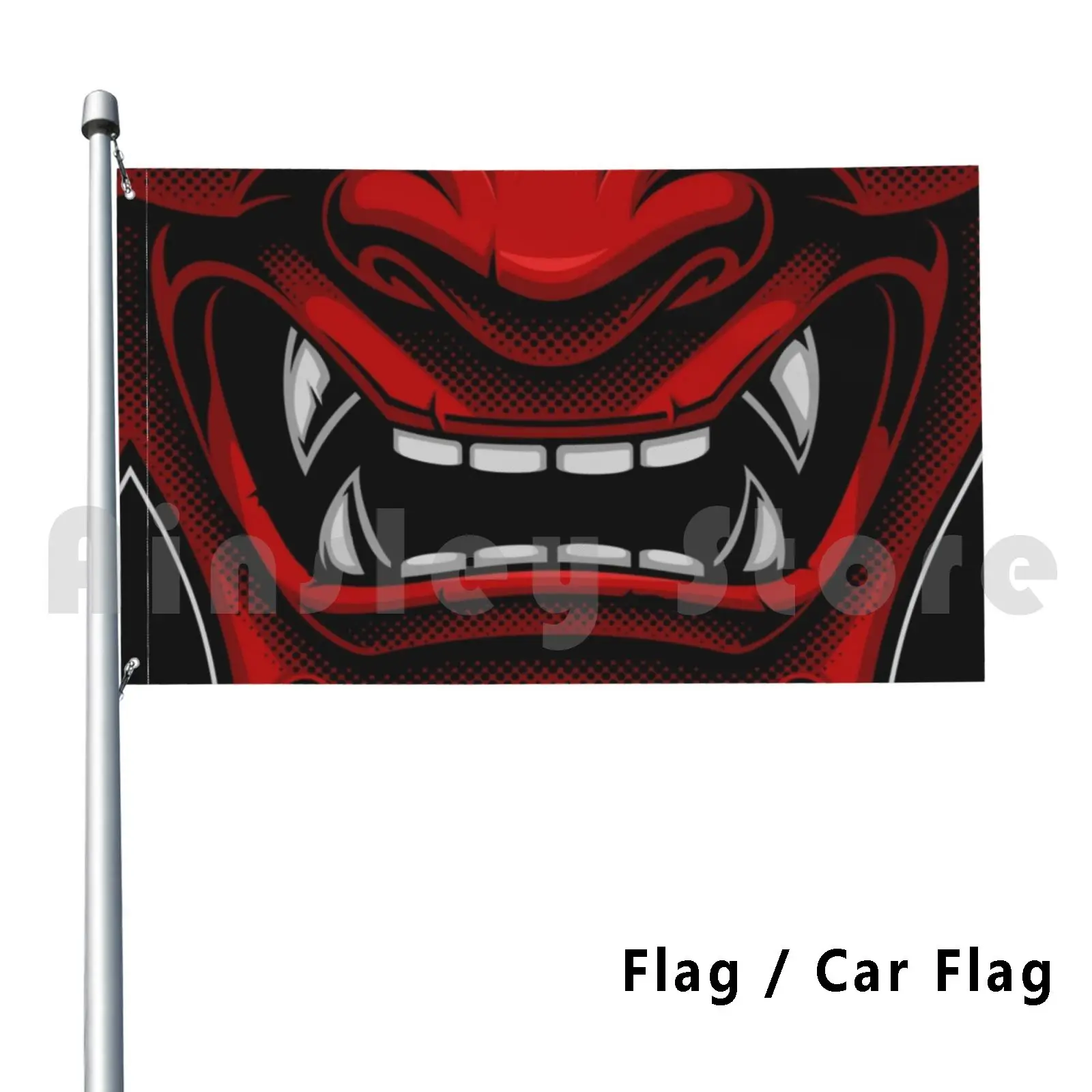 Demon Outdoor Decor Flag Car Flag Demon Samourai Samoura ? Manga Katana Japon Aikido Anime Budo