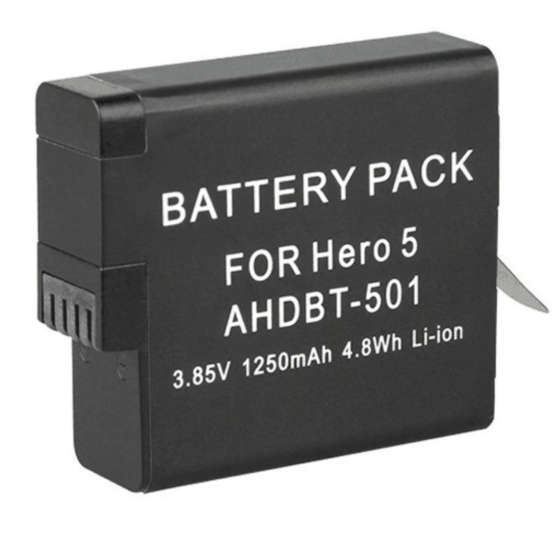 3.85mah 1250mAh Suitable for GoPro for Hero5 6 7 Sports Camera Battery AHDBT-501 Long Endurance Stable Digital Battery