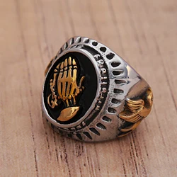 Fashion Retro Christian Virgin Mary Prayer Ring Punk Stainless Steel Peace Dove Logo Ring Motorcycle Amulet Jewelry Wholesale