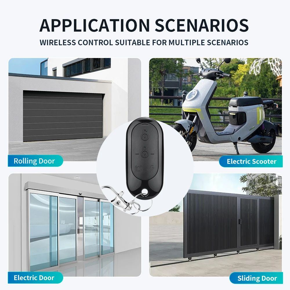250 MHz-915 MHz Mehrfrequenz-Garagentor-Fernbedienung RF 4CH Duplikator 868 MHz 433 MHz Festcode-Sender für Alarmsystem