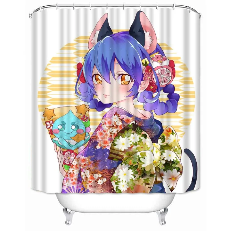 Musife Custom Yuni (Precure) Star☆Twinkle Precure Shower Curtain Waterproof Bathroom Polyester Fabric Bathroom Curtain