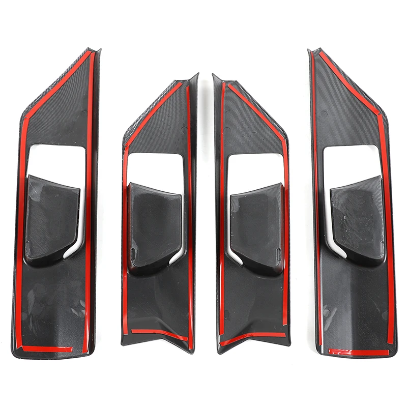For Toyota Hilux 2026+ ABS Carbon Fiber Interior Accessories Door Handle Window Rises Switch Cover Gear Box Shift Panle Cover