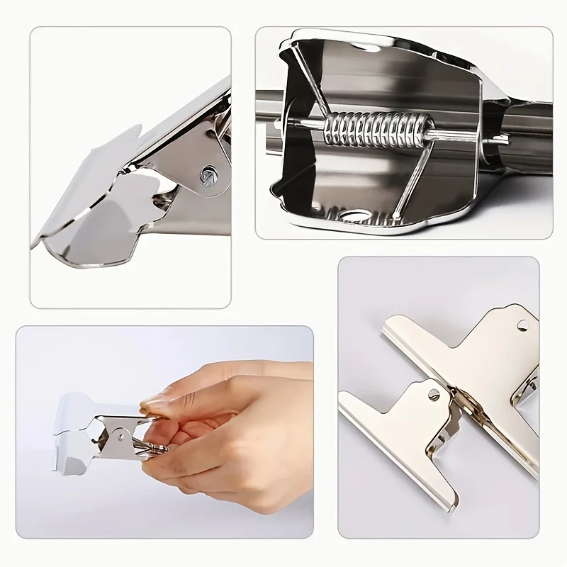 3pcs Durable Metal Folders | Home Office Desk Clips, School Supplies Sturdy