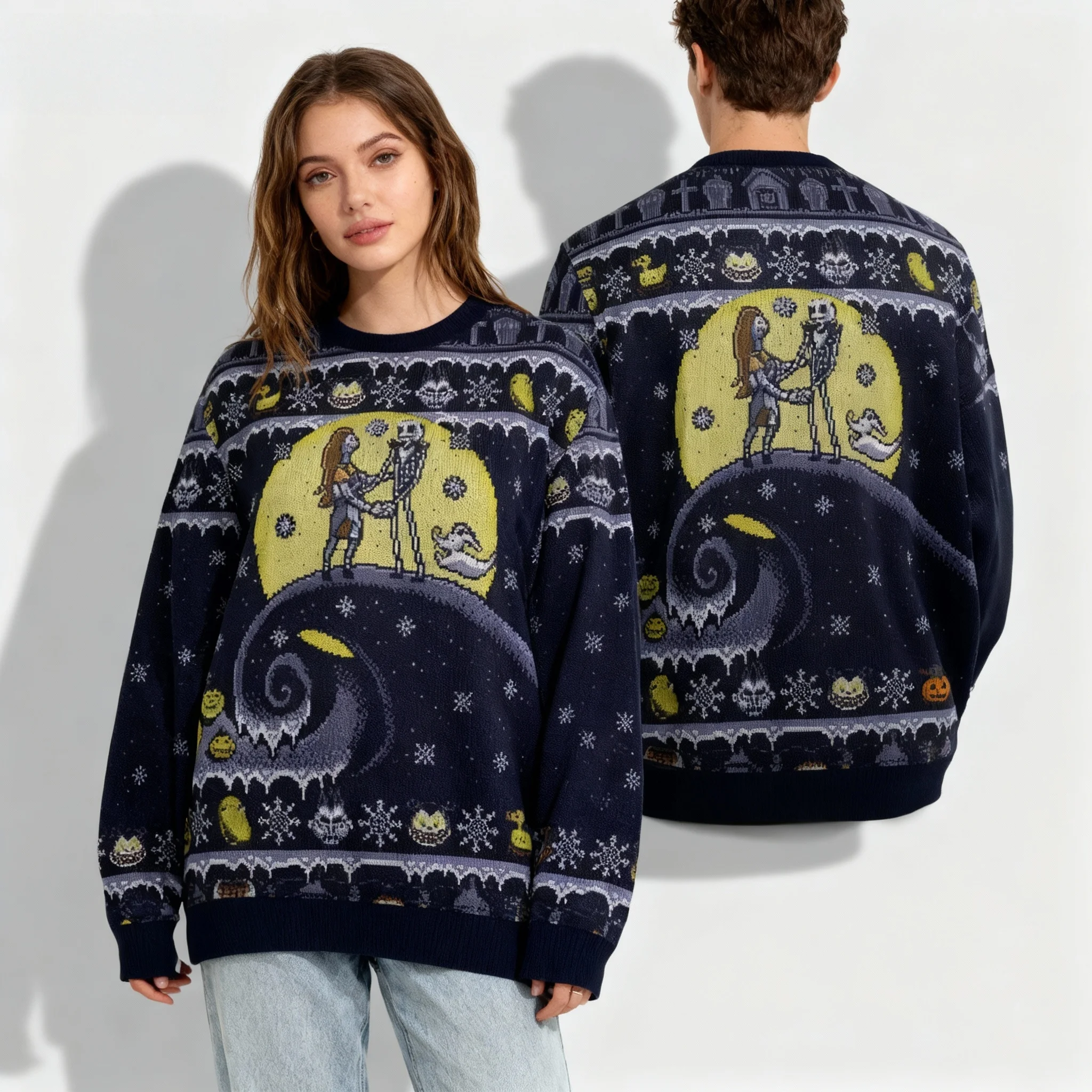 ديزني الكلاسيكية ويني ذا بوه حفلة عيد الميلاد حلوة باردة المتضخم المرأة الكبار والأطفال الخريف/الشتاء جولة الرقبة هوديي #5