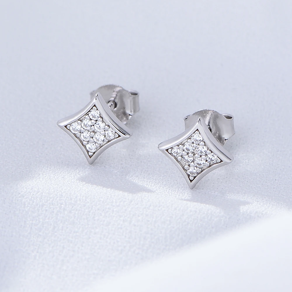 925 sterling silver zircon stud earrings jewelry factory wholesale earring modern popular designs at affordable prices