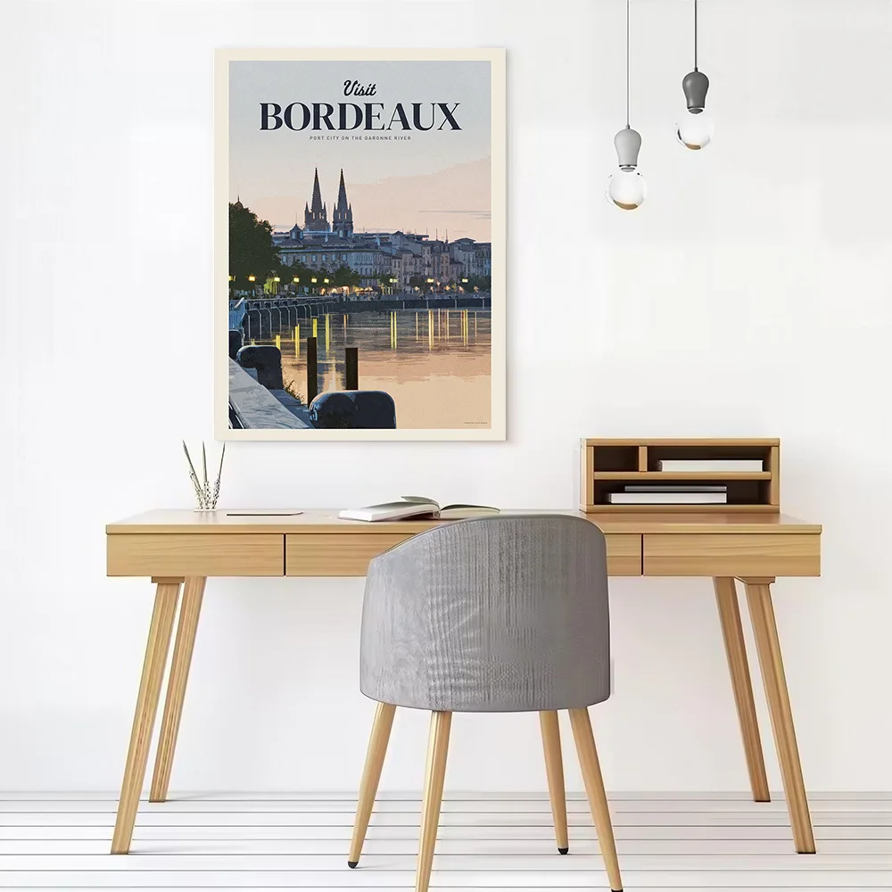 Visit Bordeaux Canvas Wall Arts Poster Customizable Pictures Printing for Room Specialty and Themed Home Decor Ornaments Bedroom