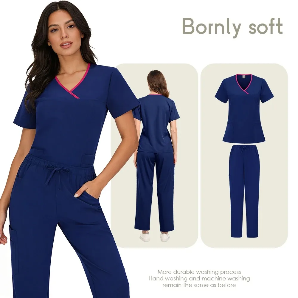 surgical-uniforms-woman-scrub-set-medical-nurse-beauty-salon-workwear-clinical-scrubs-top-pants-spa-doctor-nursing-clinical-suit