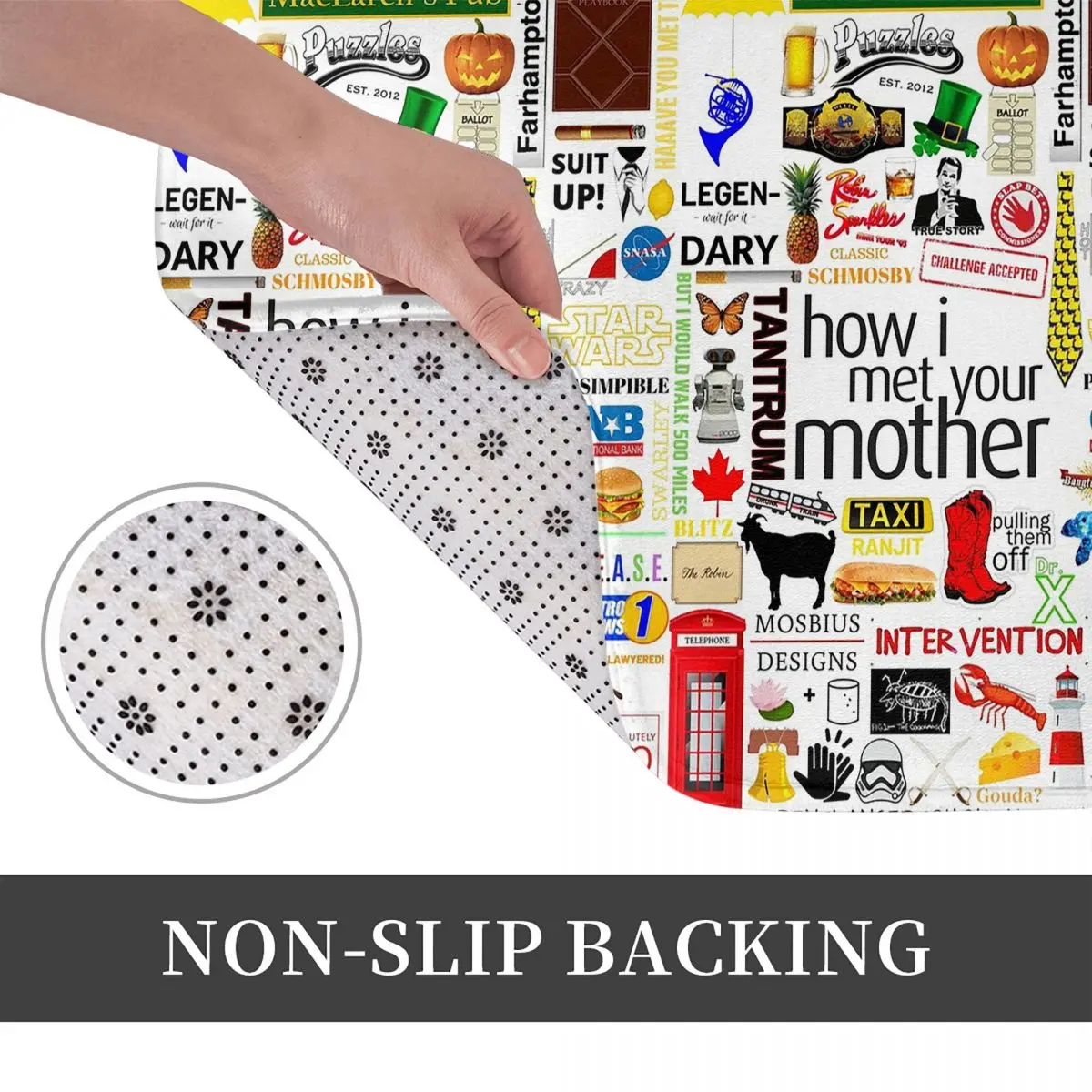 التدخل كيف قابلت والدتك برنامج تلفزيوني عدم الانزلاق ممسحة الكلمة حصيرة السجاد البساط للمطبخ مدخل المنزل الحمام مسند القدم الحصير