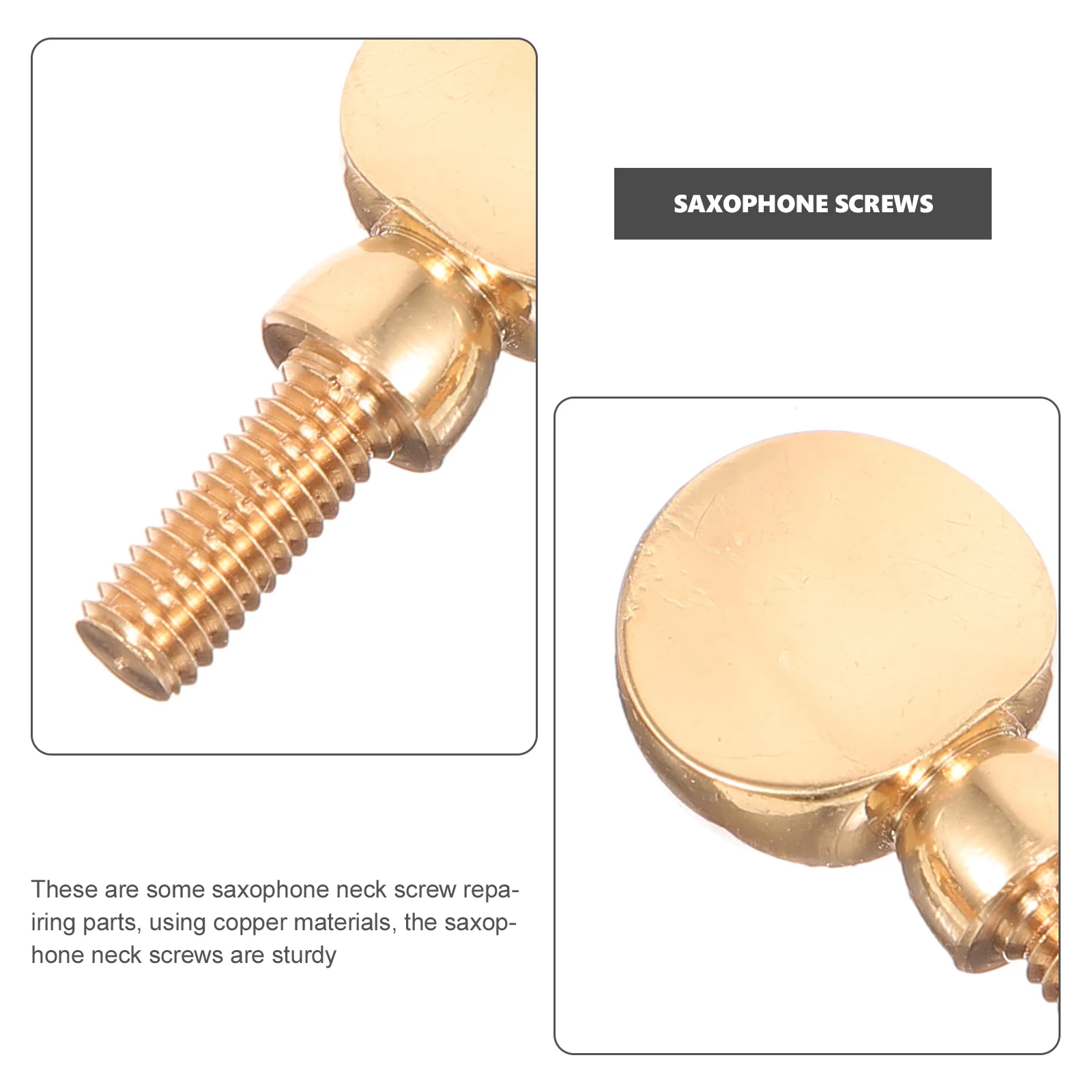 

2pcs Screw Accessories Pure Copper Neck Tightening Replacement Parts for Tenor Alto Saxophone Durable Lightweight Repair Screws