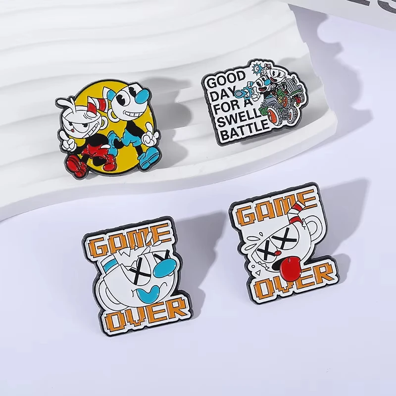 2-6Pcs/Set Anime Turbo Granny Cat Enamel Pins Cartoon Game Role Green Magical Mask Figure Dog Brooches Lapel Badge Jewelry Gift