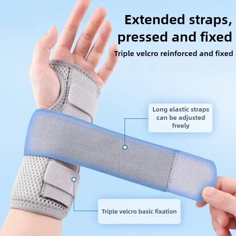 1Pcs Wrist Brace Carpal Tunnel, Adjustbale Wrist Support and Metal Splint Stabilizer, Night Sleeep Hand Brace for Pain Relief