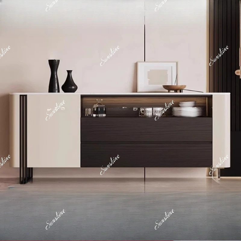 Italian minimalist microcrystalline stone dining side cabinet small apartment living room household advanced storage