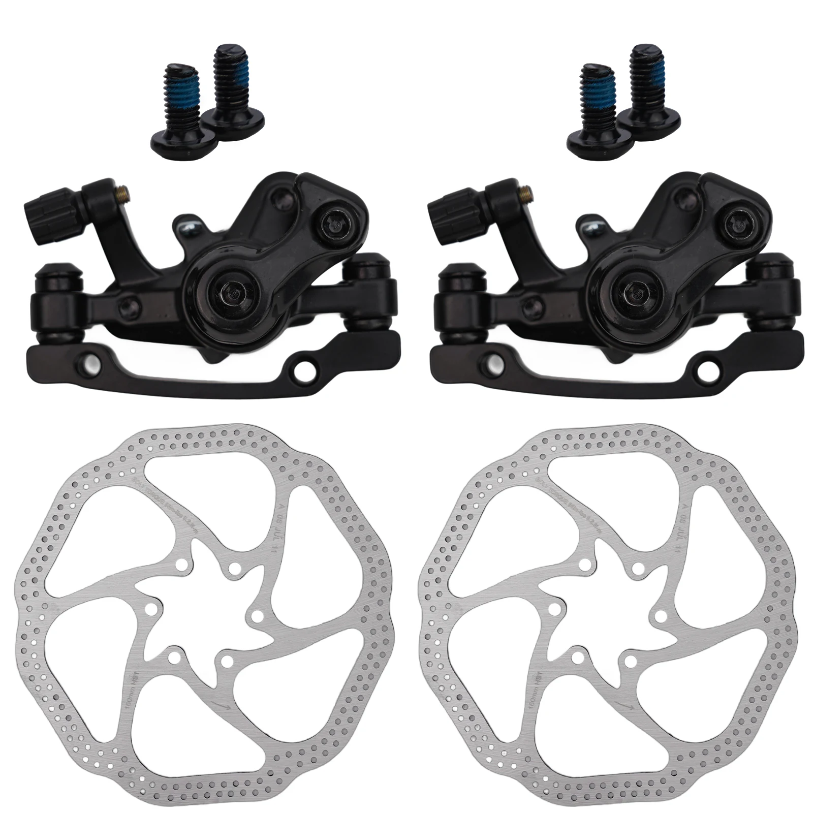 MTB Mechanical Disc Brake Caliper Rotor 160MM Alloy Clip Front And Rear Bicycle Accessories Mechanical Brakes Calipers