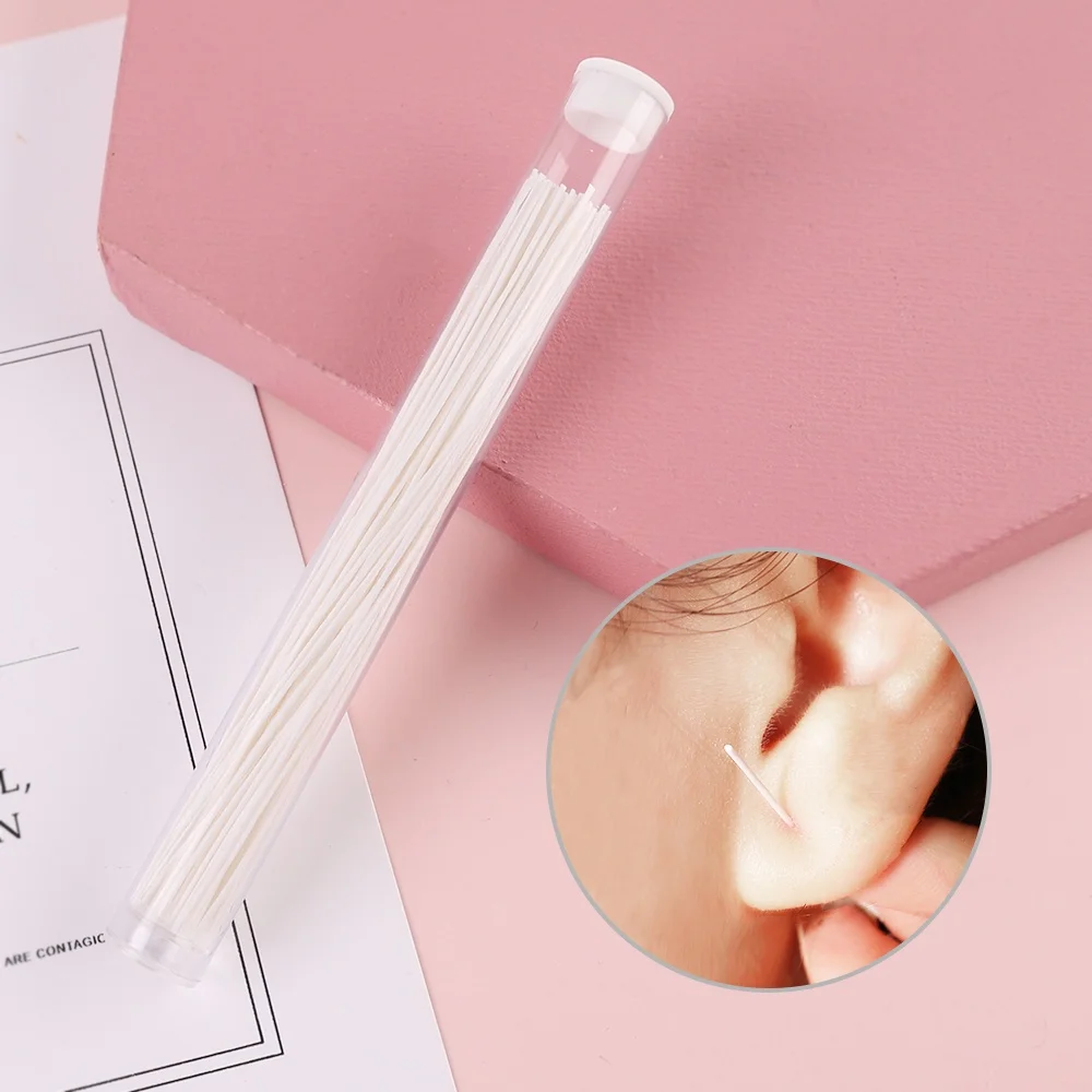 60Pcs Disposable Ear Hole Clean Line Ear Piercing Cleaning Earrings Hole Cleaner Tool For Removing Dirt Odor Prevent Blockage