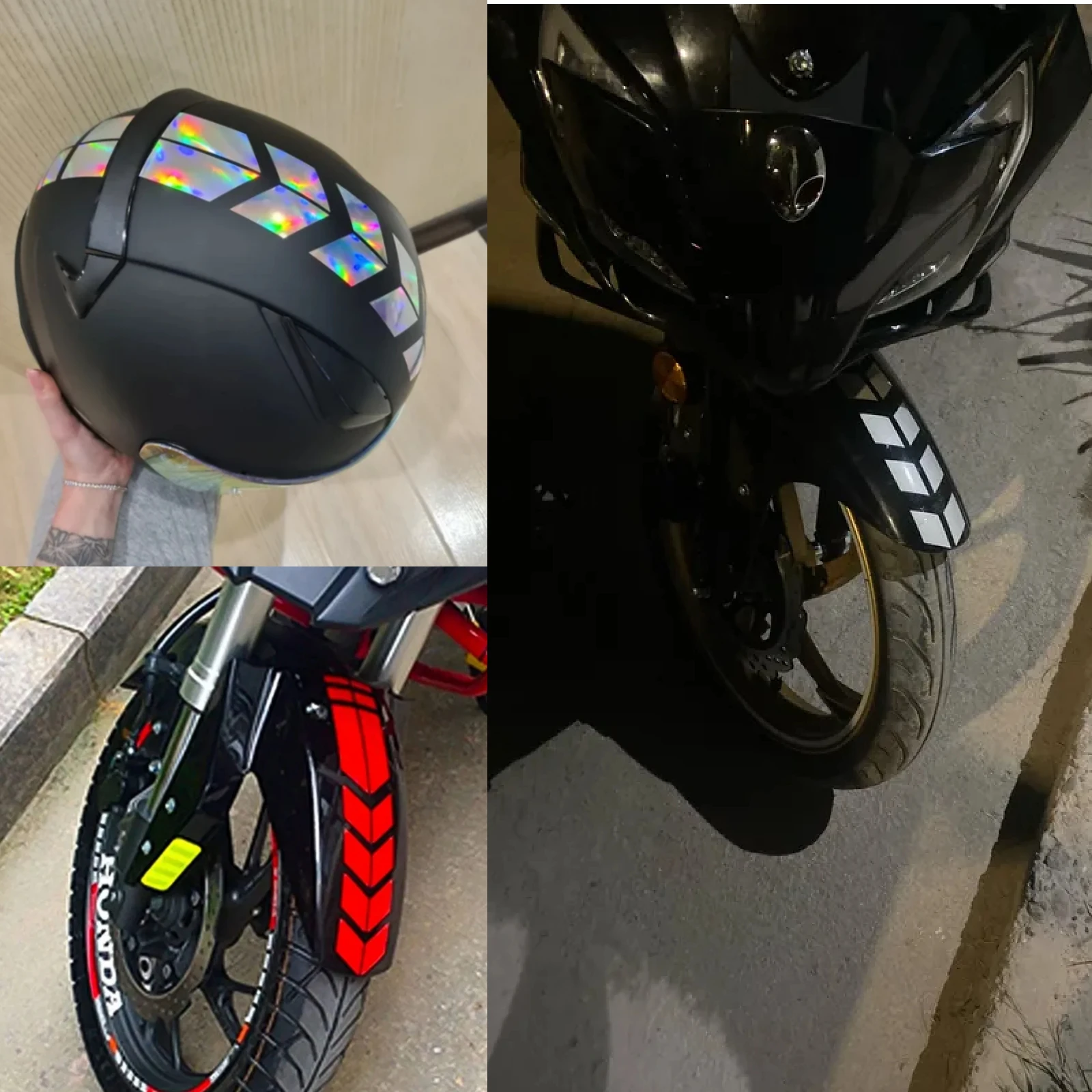 Universal motorcycle stickers with arrows waterproof oil reflective stickers for motorcycle fenders helmets scooters decoration