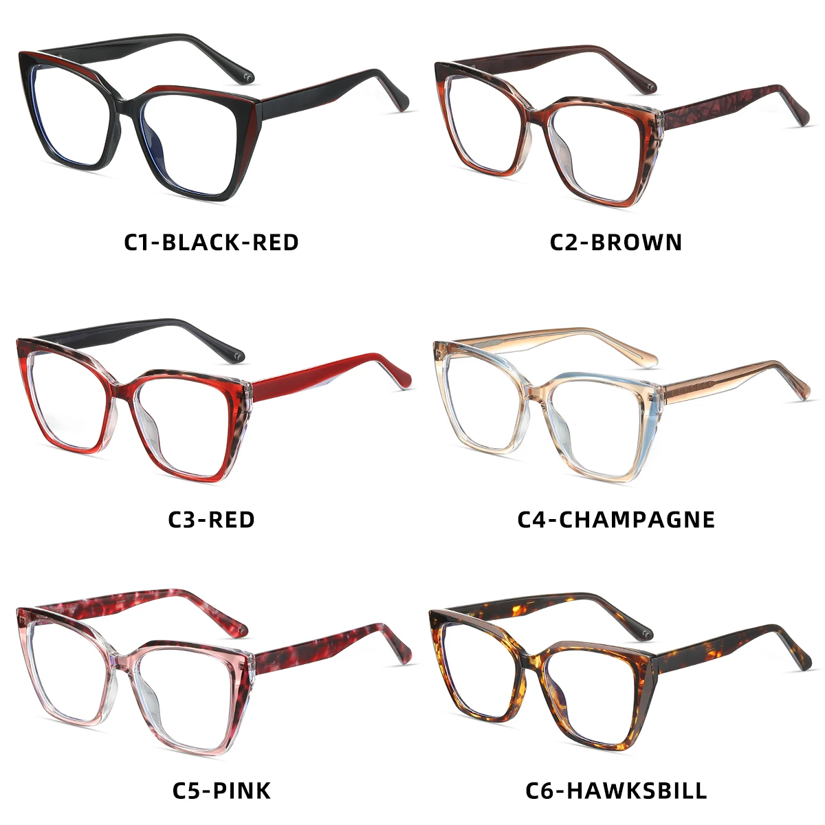 نظارات طبية JMISUS الرائعة على شكل عين القطة للنساء، نظارات قصر النظر الضوئية المربعة