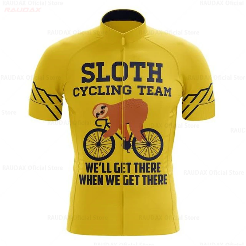 Cycling Jerseys Man 2022 Funny Sloth Team Summer Short Sleeve Bike Jersey Maillot Ropa Ciclismo Road Bike Riding Cycling Shirts