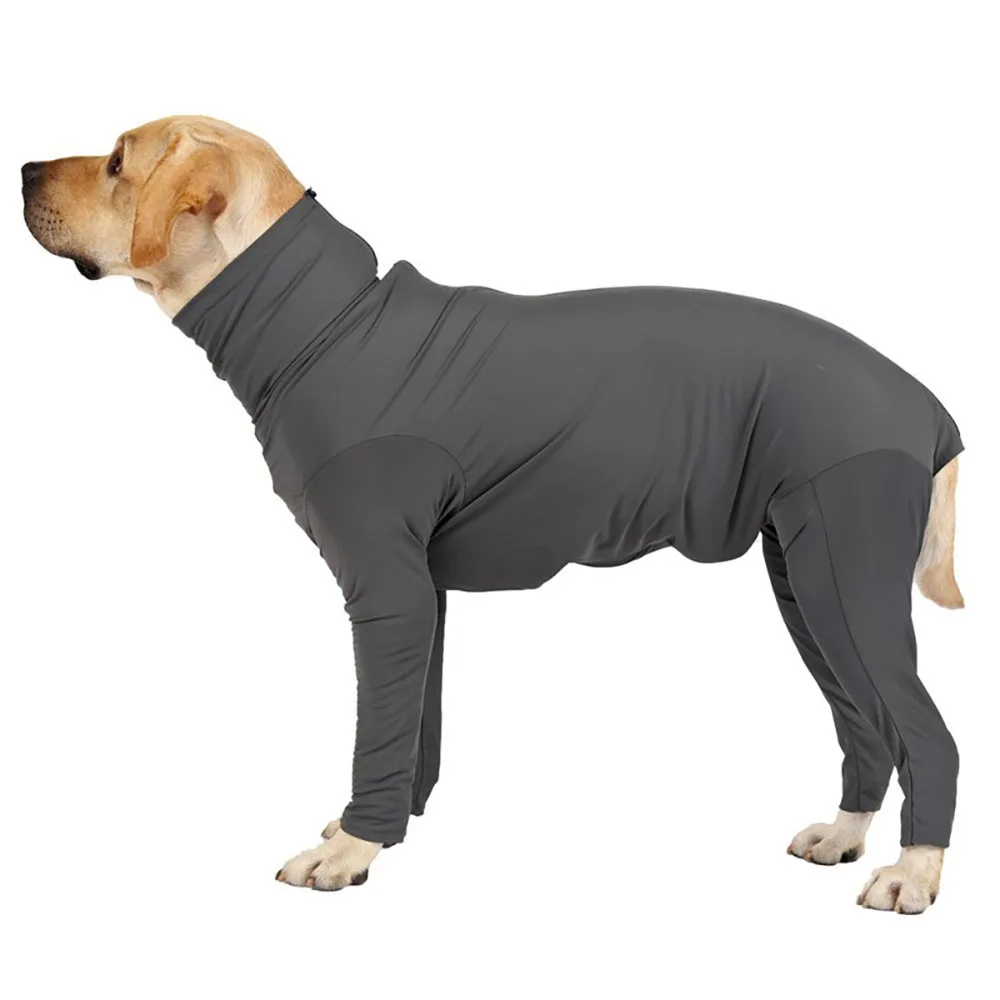 Comfortable 4 Legged Pet Bodysuit for Home Car Rides Post Surgery Recovery Full Body Suit with Long Sleeves