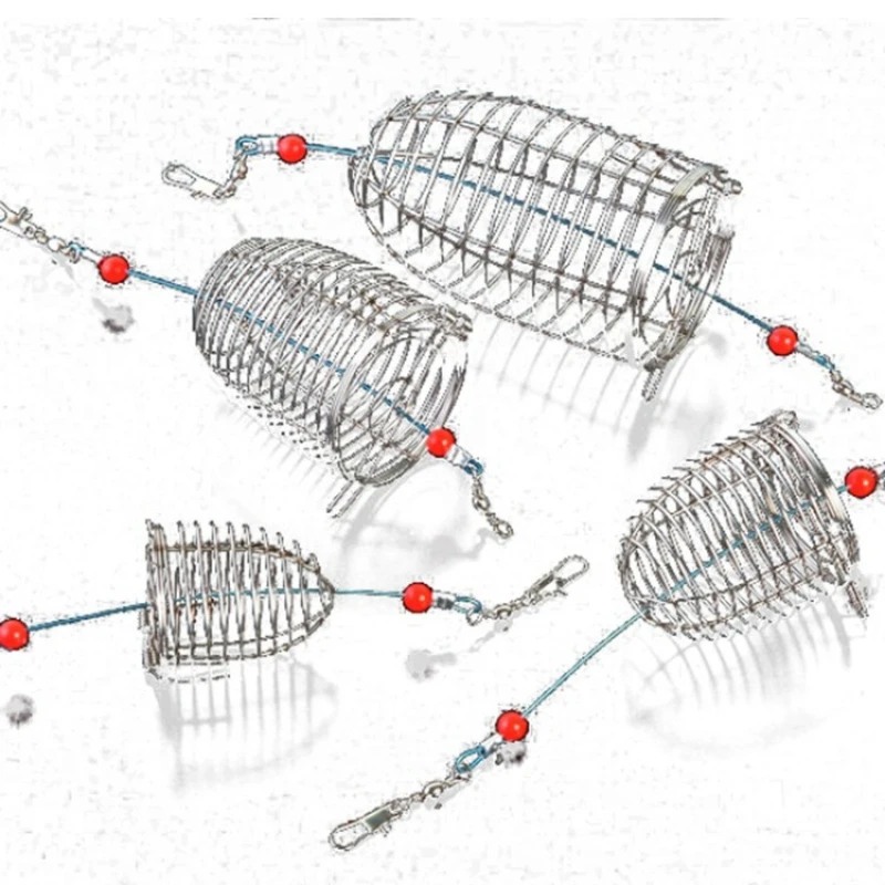 Dispositif de nidification en métal à longue portée en acier inoxydable, mangeoire à appâts, accessoires de pêche, fournitures de pêche, 1PC