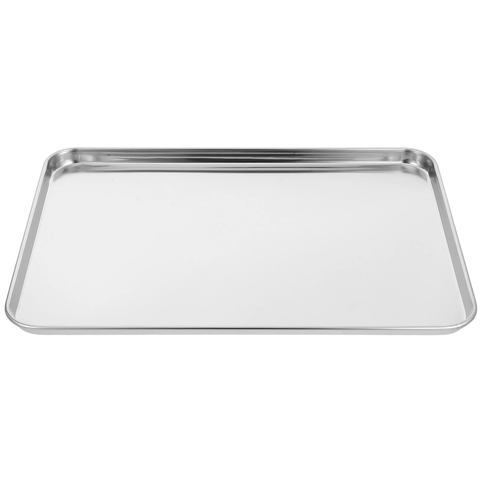 

Stainless Steel Rice Noodle Dish 35x25x1 5cm Rectangular Plate Dessert Tray Barbecue Kitchen Storage Platter Bright High End
