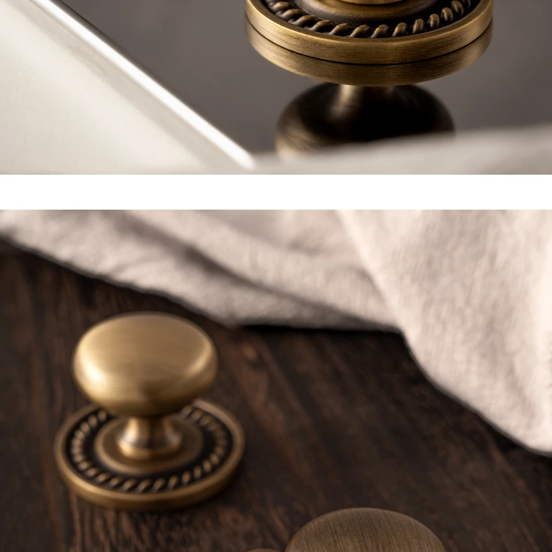 Antique brass cabinet knob with backplate product image 6