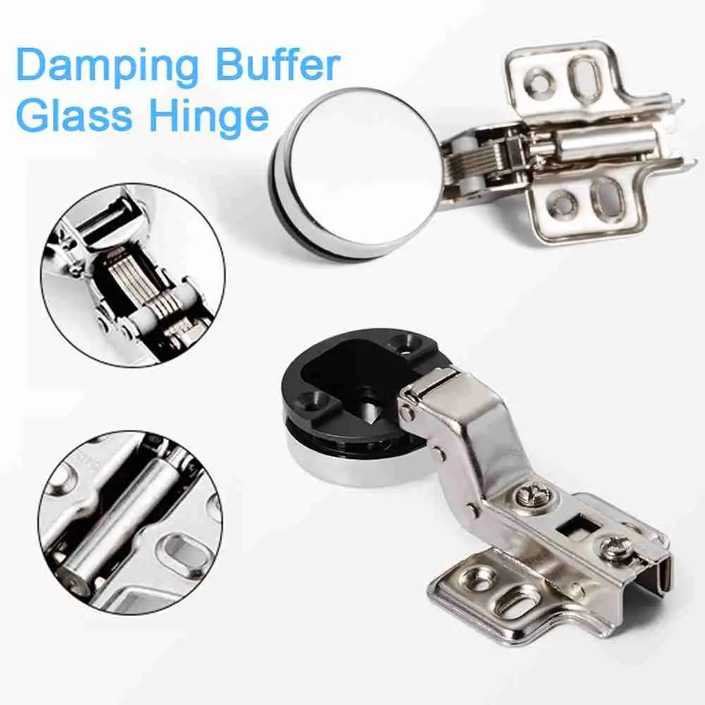 2PCS Interior Connector No Hole Window Accessories Furniture Supplies Cabinet  Hinge Clip Glass Door Hinge