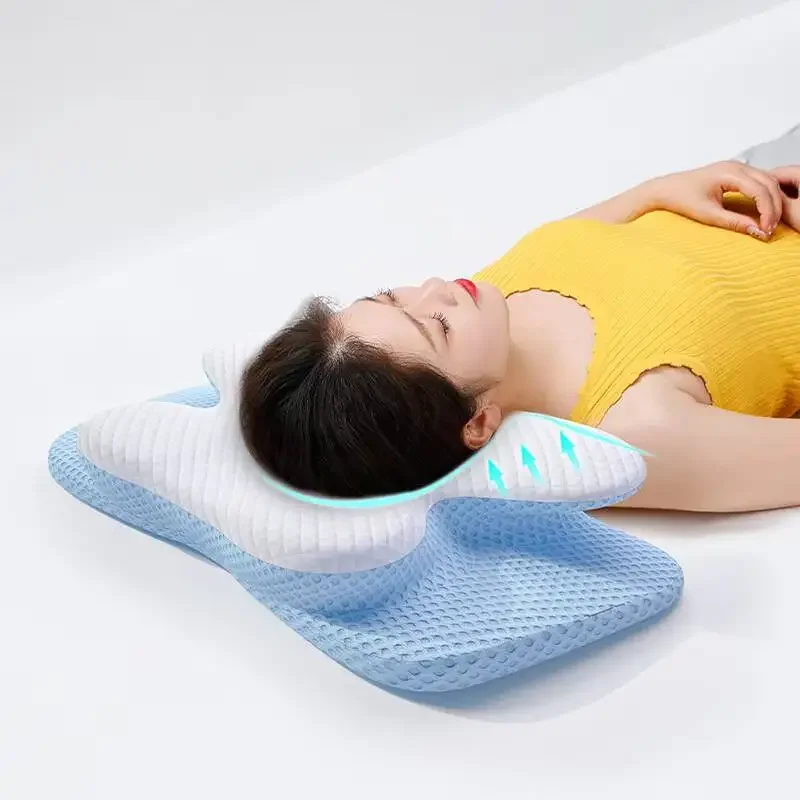 Memory Foam Neck Pillow Memory Foam Sleeping Pillows Ergonomic Orthopedic Neck Support Contour For Side Back Stomach Sleepers
