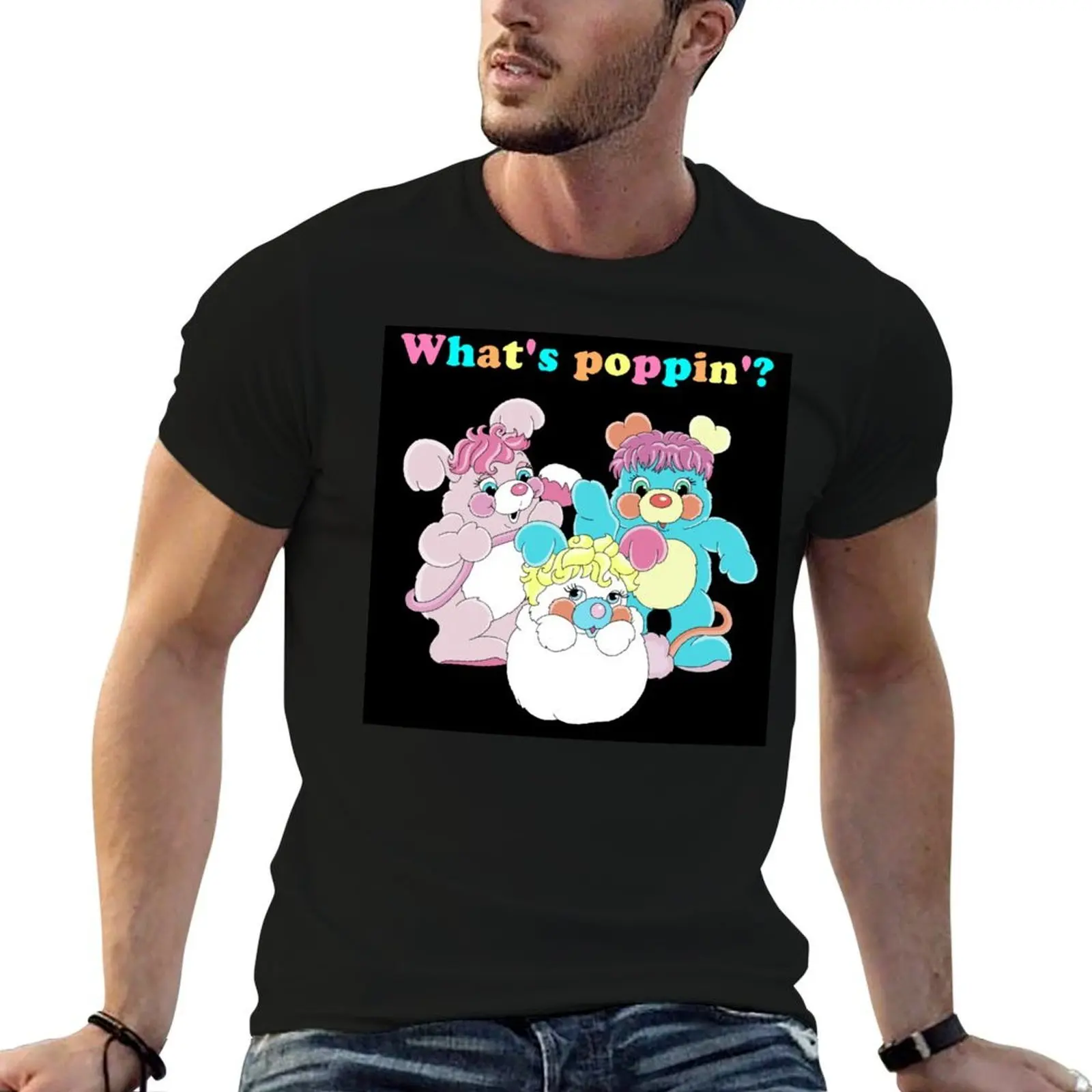 Popples - ¿Qué pasa? Camiseta de algodón, paquete de camisetas divertidas, camiseta esencial de algodón