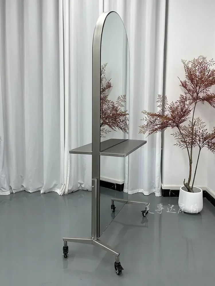 Cermin Lantai Stainless Steel Cermin Potong Rambut Cermin Ganda Seluler