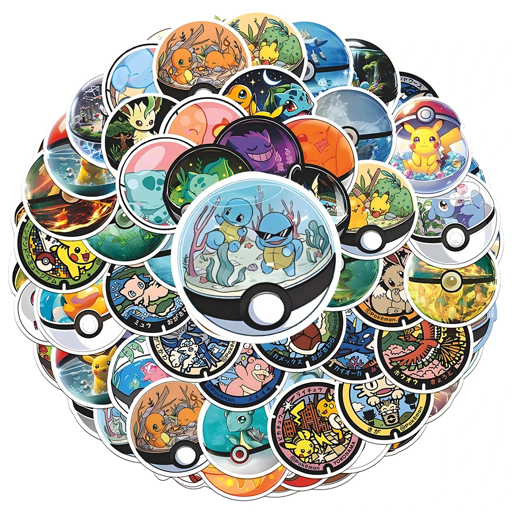 10/30/71pcs Pokemon Ball Stickers Cute Cartoon Decals Toy DIY Skateboard Phone Bike Car Kawaii Pikachu Sticker Gifts view 3