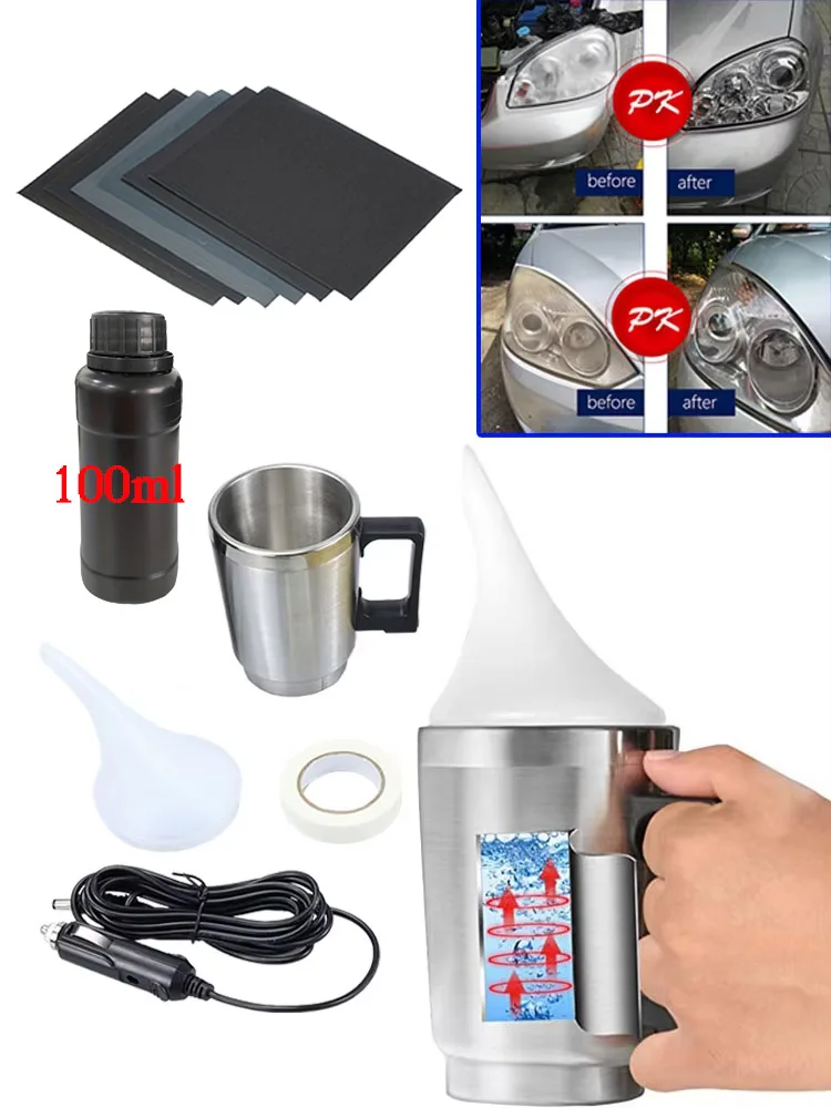 100Ml Auto Koplamp Polijstset Koplamp Restauratie Vloeibare Polymeer Koplamp Renovatie Clean Kit Auto Tool - afbeelding 2