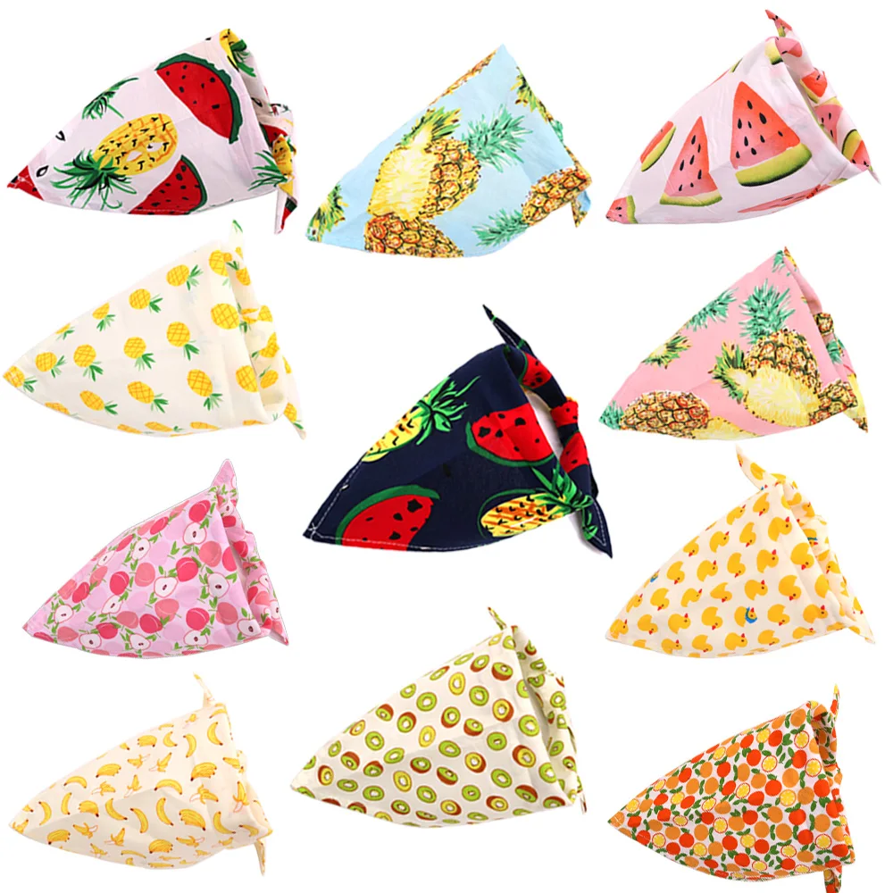 30PS Bulk Summer Bandanas Fruit Dog Bandana Scarf For Dogs Small Dog Puppy Bibs Dog Pet Grooming Accessories For Small Dogs Cats