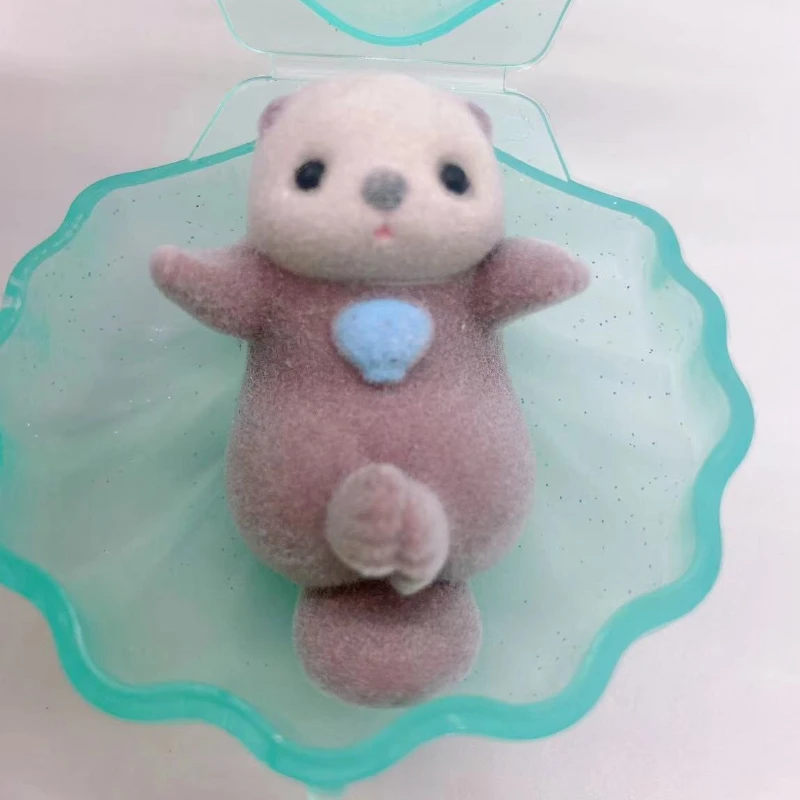 

Original YELL Capsule Toys Cute Little Water Sloth Doll Aquarium Animal Series Flocking Toys Collection Decoration Kids Gifts