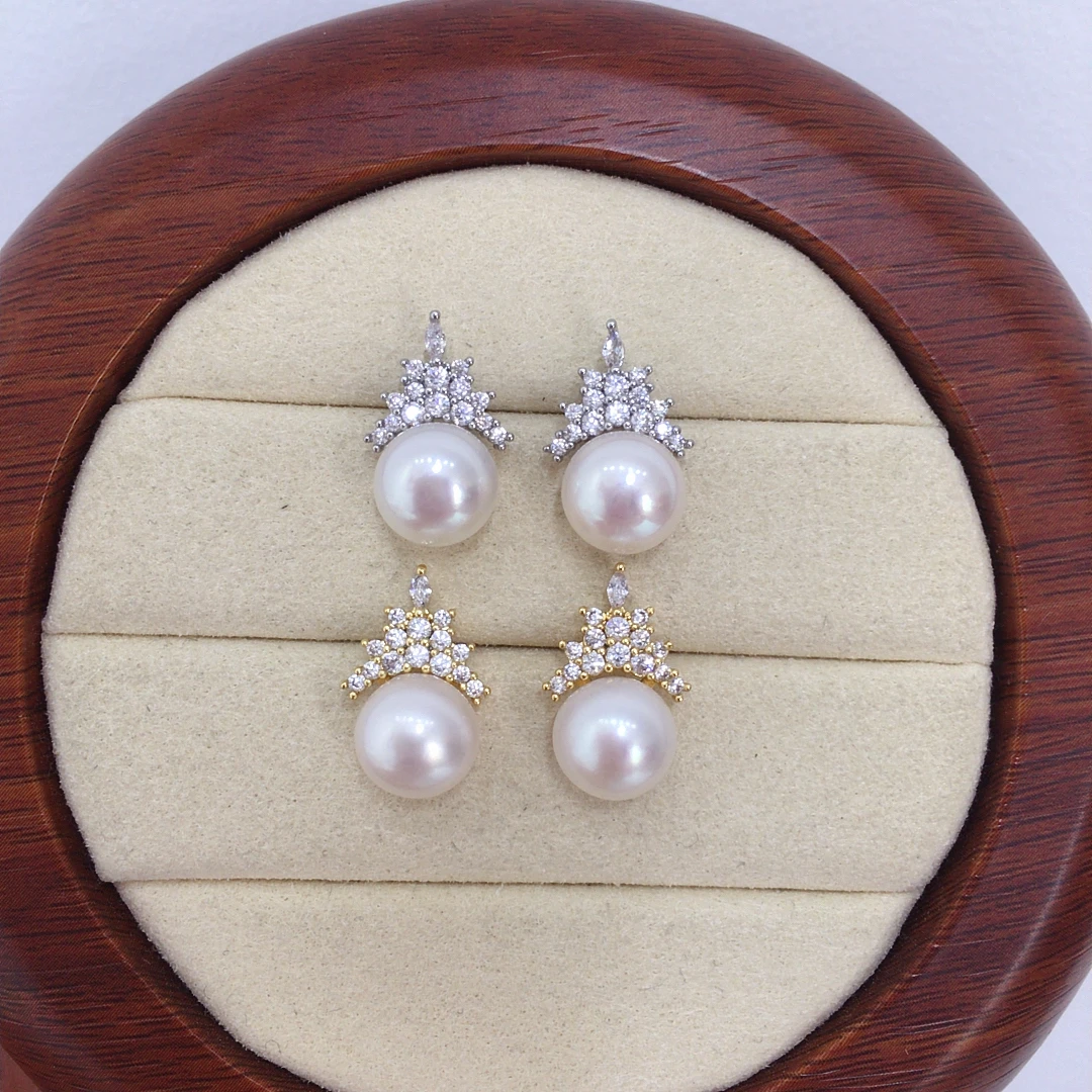 ZHBORUINI عالية الجودة لؤلؤ المياه العذبة الطبيعية أقراط للنساء AAA الزركون نوبل كلاسيكي اللؤلؤ والمجوهرات شحن مجاني هدية #5