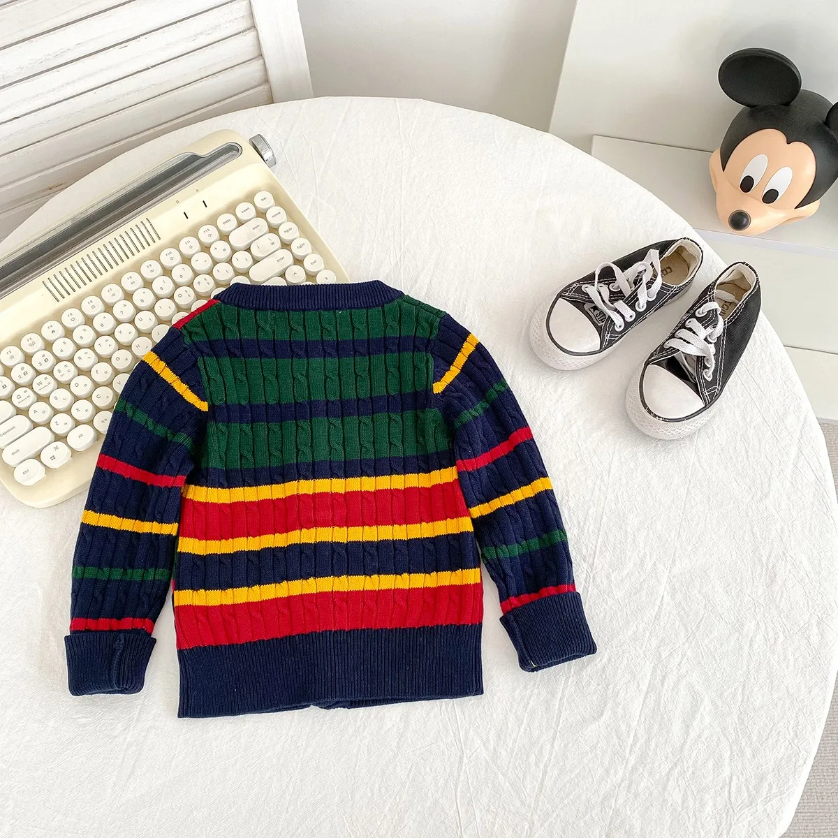 Ircomll Herbst Baby Mädchen Jungen Pullover Kleinkind Strickjacke Kinder Reine Baumwolle Stricken Tops Pullover Strickjacke Jacke 1-6Y – Detail 8