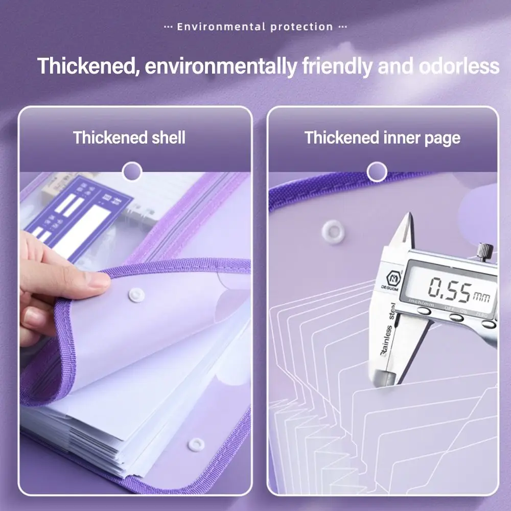 ポータブル防水A4ファイルフォルダー、分類されたストレージ、オルガンバッグ、pp、13ポケット、封筒フォルダー、試験紙、学生